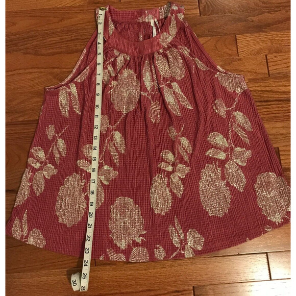Anthropologie Feather Bone Rose with Gold Flower Halter Top - Size Small - Picture 5 of 8